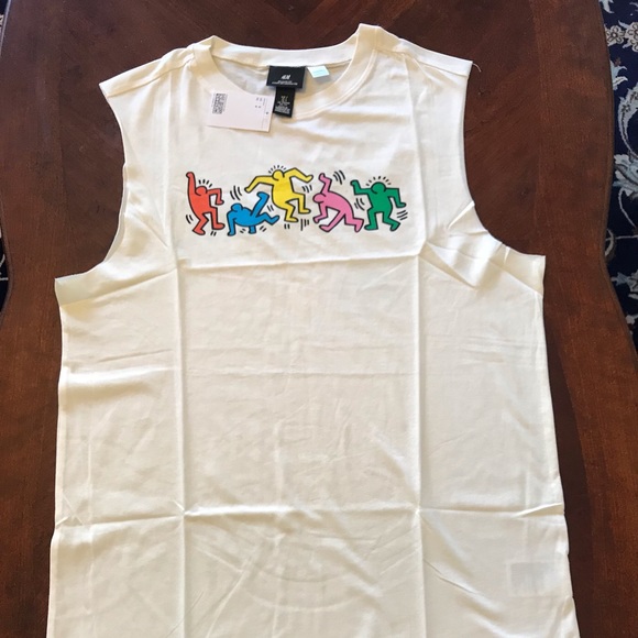 KEITH HARING Print on Both sides Muscle Shirts NEW S, M, L, XL, XXL NWT - Picture 2 of 13